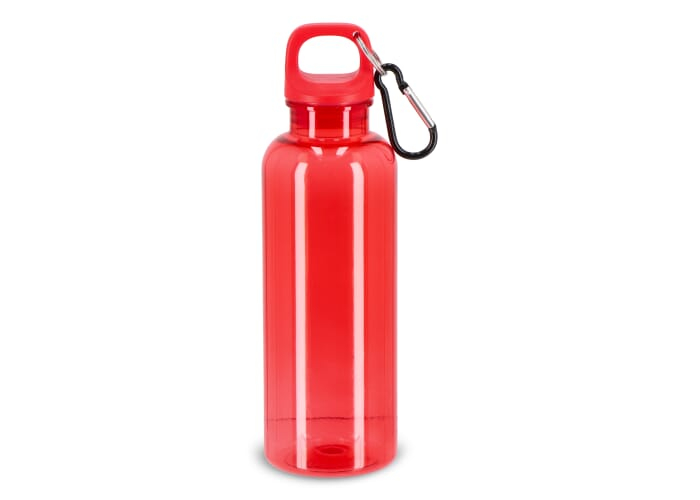 Bouteille publicitaire R-PET 500 ml à mousqueton Noa Transparent Rouge